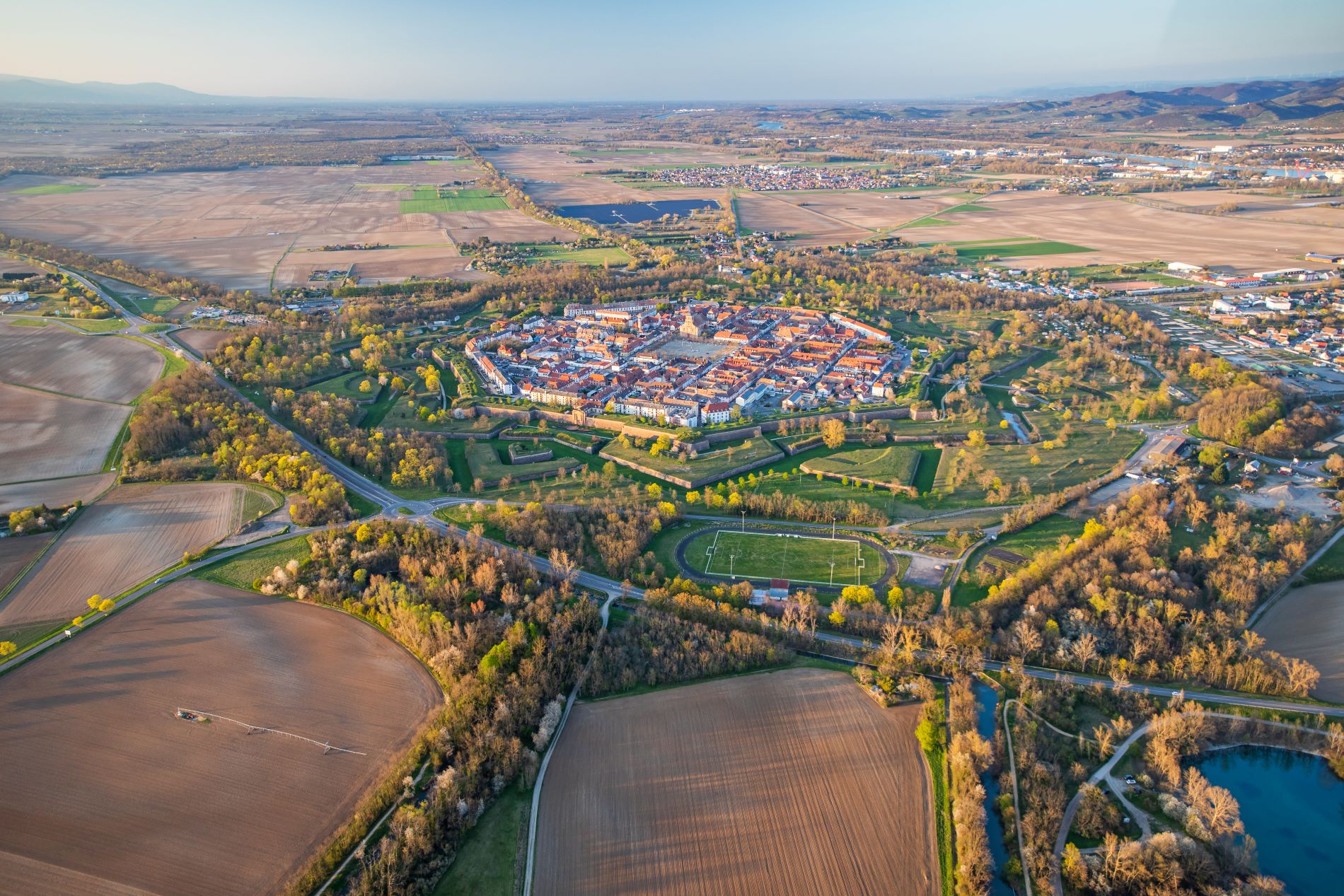 Commune de Neuf Brisach vue du ciel