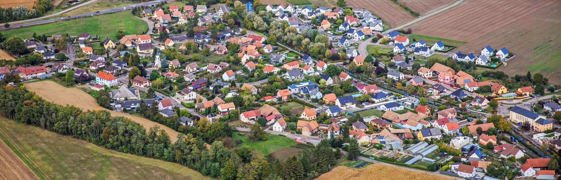 Vue du ciel Rhin Brisach