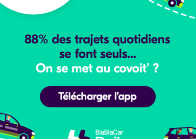 Illustration vantant le covoiturage avec l'offre blablacar