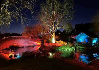 Biesheim pont illuminé avec couleurs multiples