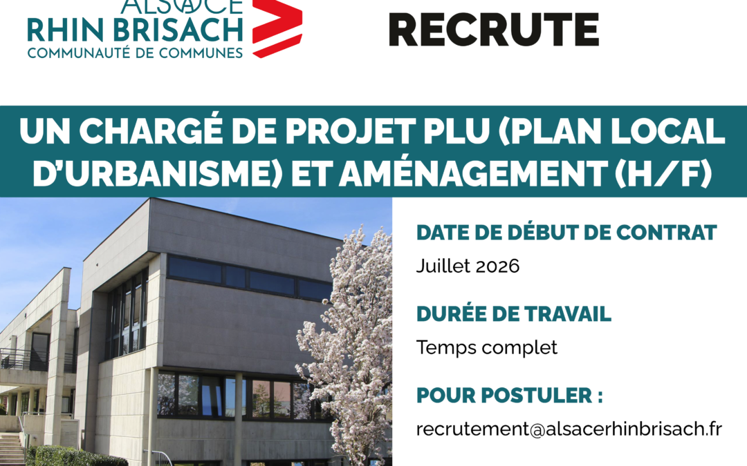 Chargé de projet PLU (Plan Local d&rsquo;Urbanisme) et aménagement (H/F)