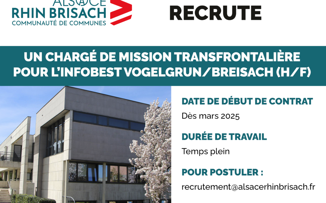 Chargé de mission transfrontalière pour l’INFOBEST Vogelgrun/Breisach (H/F)