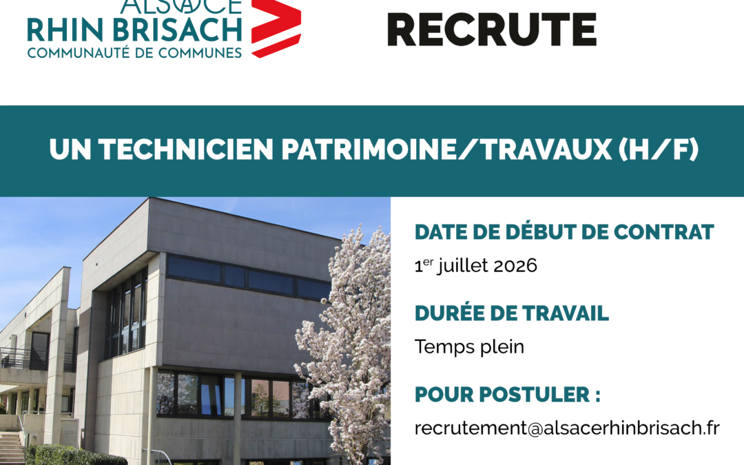 Technicien pour le service patrimoine-travaux (H/F)