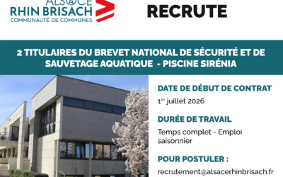 2 titulaires du BNSSA à la piscine Sirénia