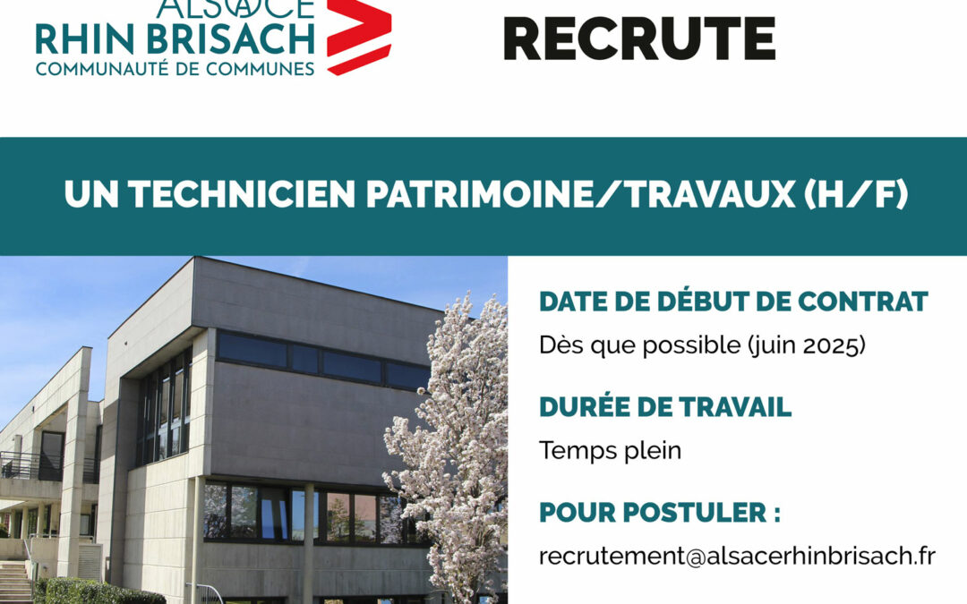 Technicien pour le service patrimoine-travaux (H/F)
