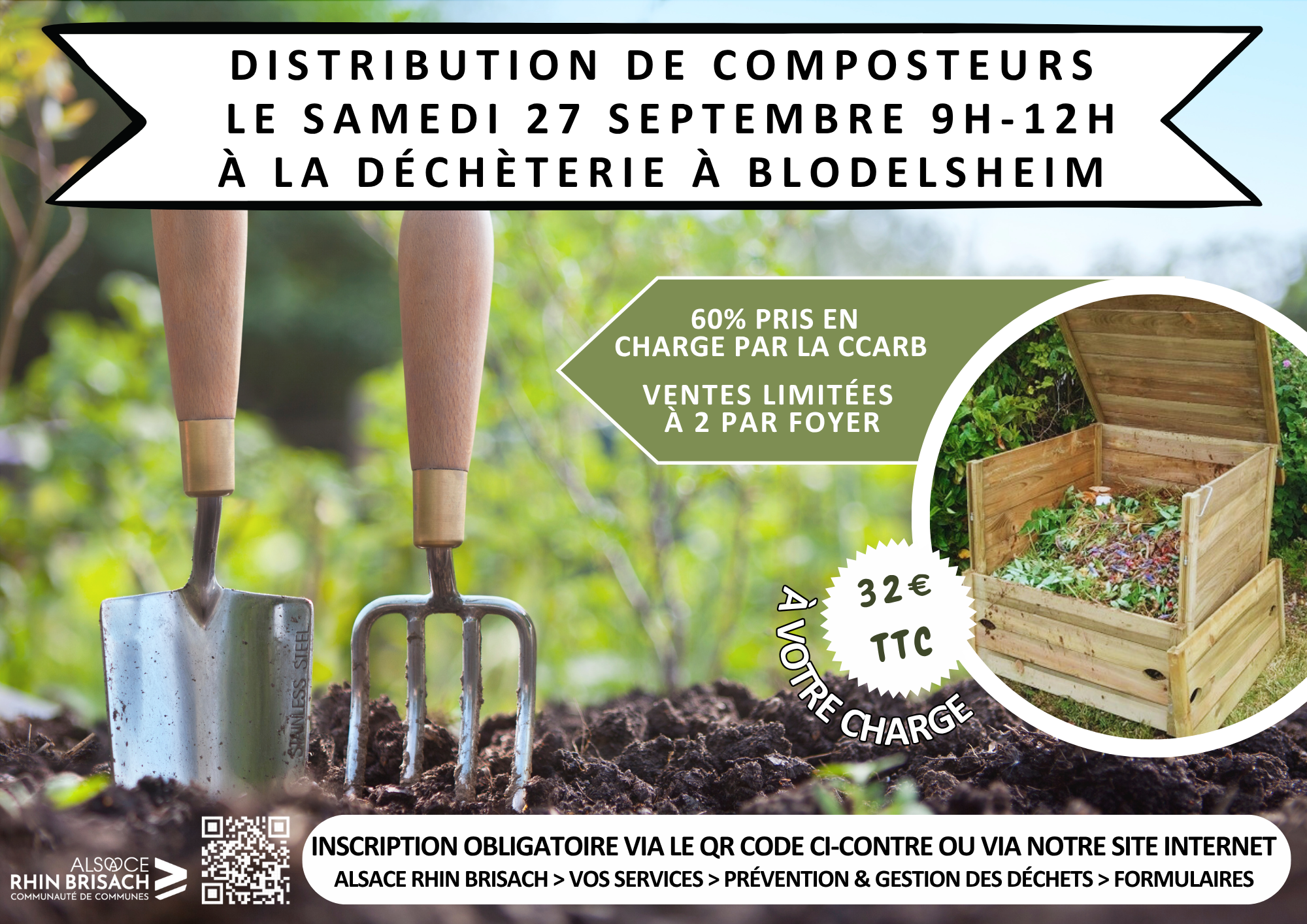 distribution de composteurs à Blodelsheim le 27 septembre 2025