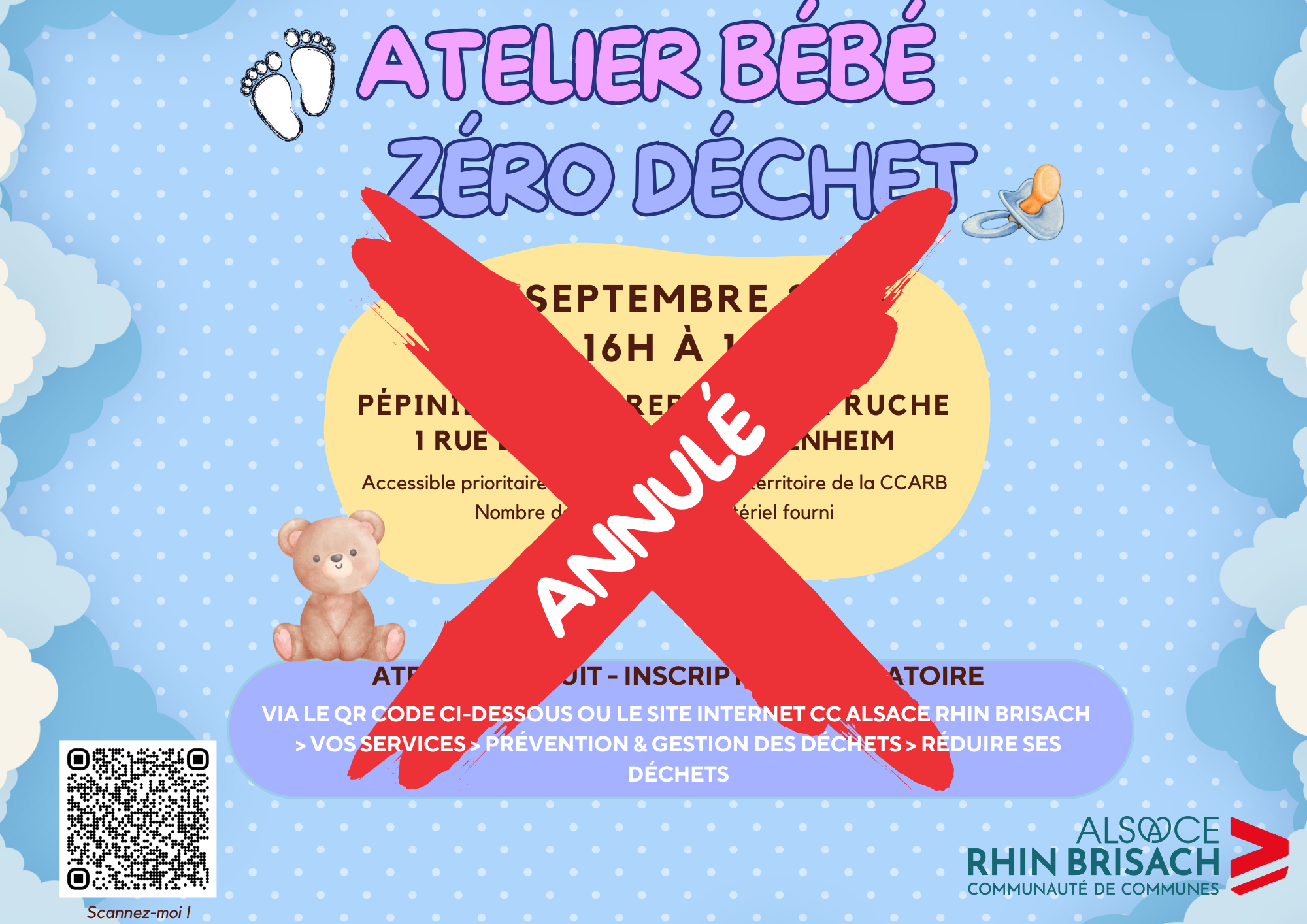 Annulation atelier bébé zéro déchet