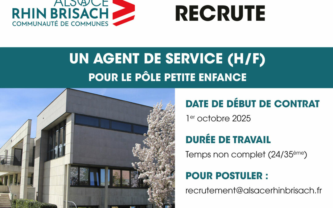 Agent de service pour le pôle Petite Enfance (H/F)