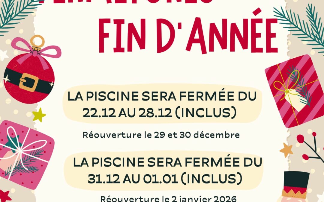 Piscine Sirénia : horaires durant les fêtes