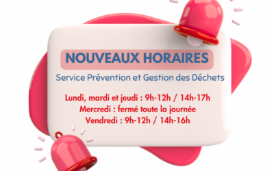 Nouveaux horaires du service PGD