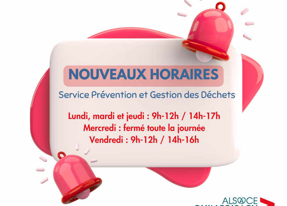 Nouveaux horaires du service PGD