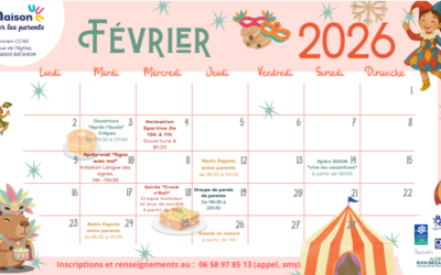 Maison pour les parents : programme de février