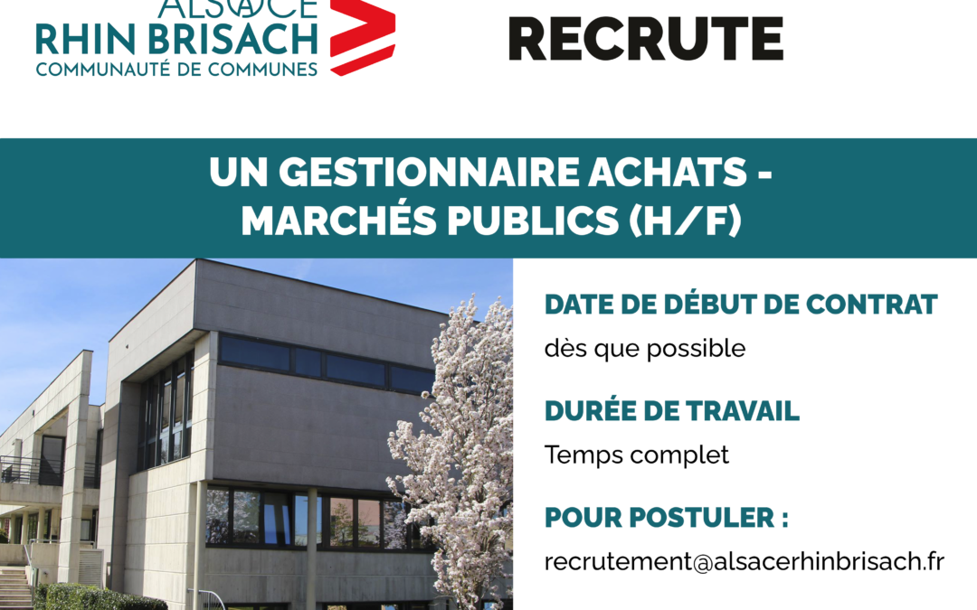 Gestionnaire achats et marchés publics H/F