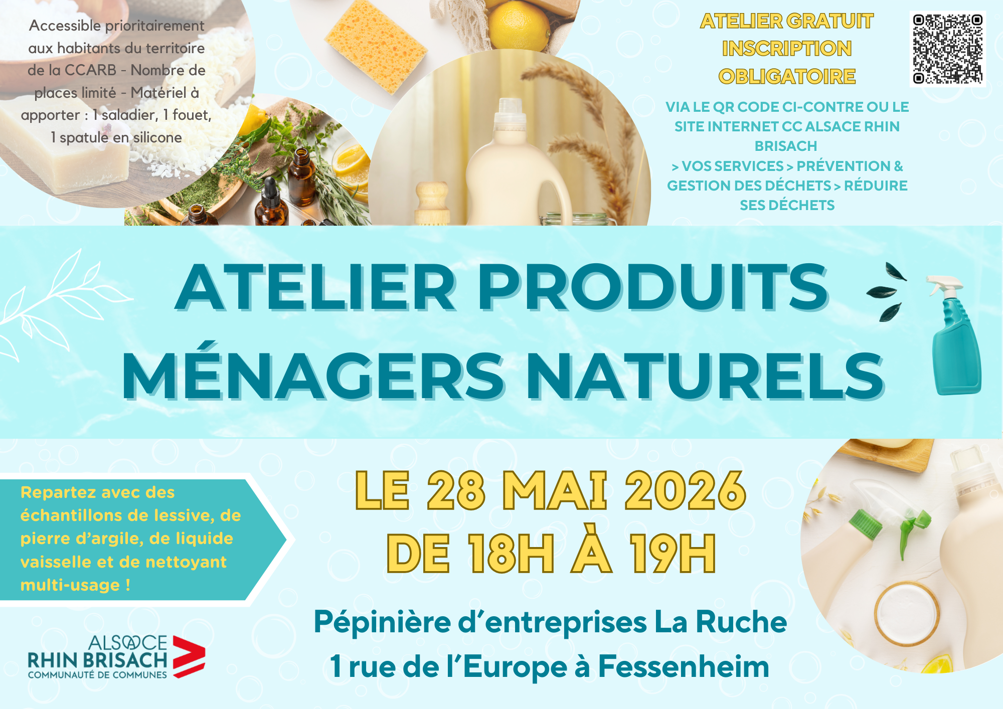 atelier produits ménagers naturel en mai 2026 à Fessenheim