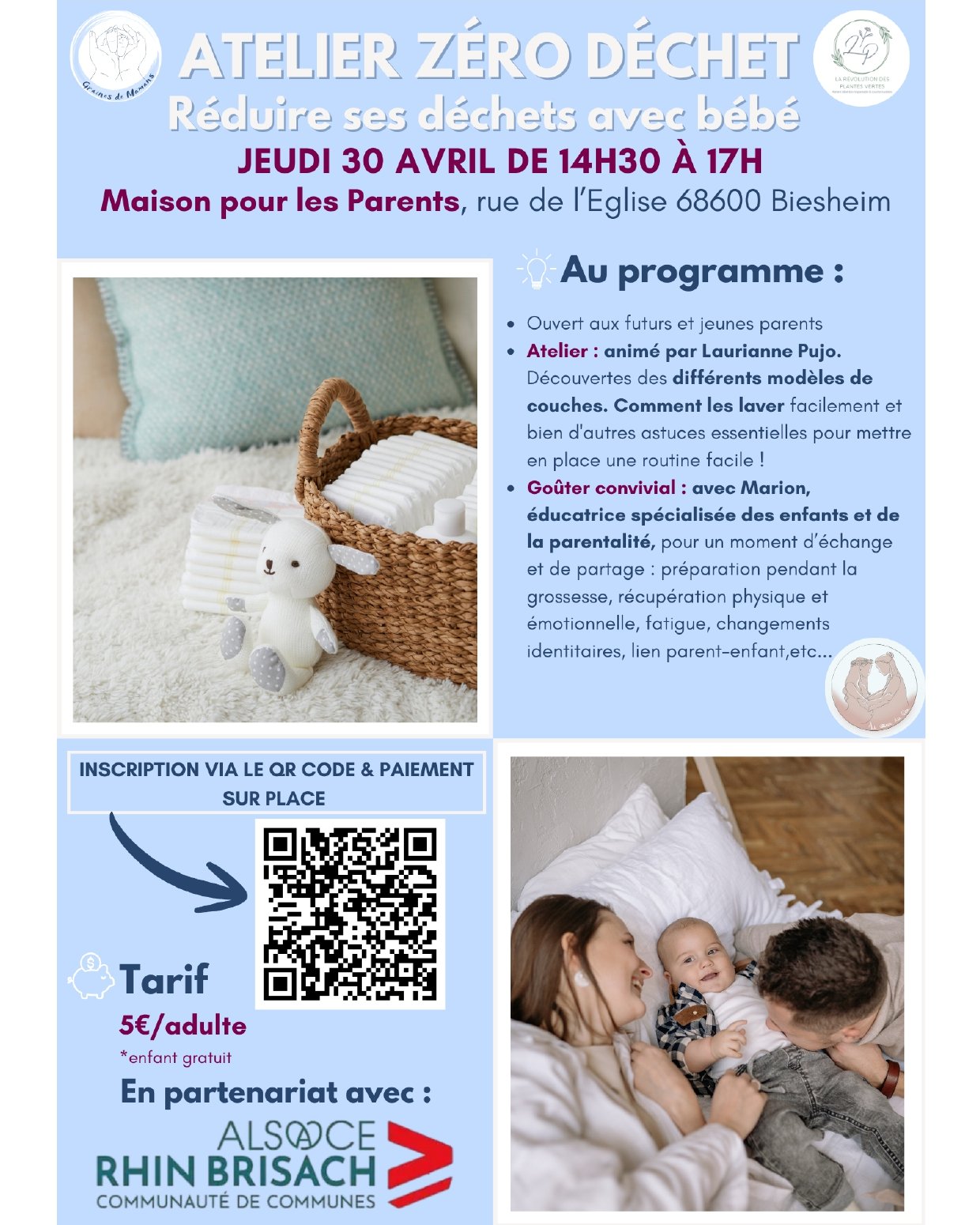 atelier bébé zéro déchet le 30 avril 2026