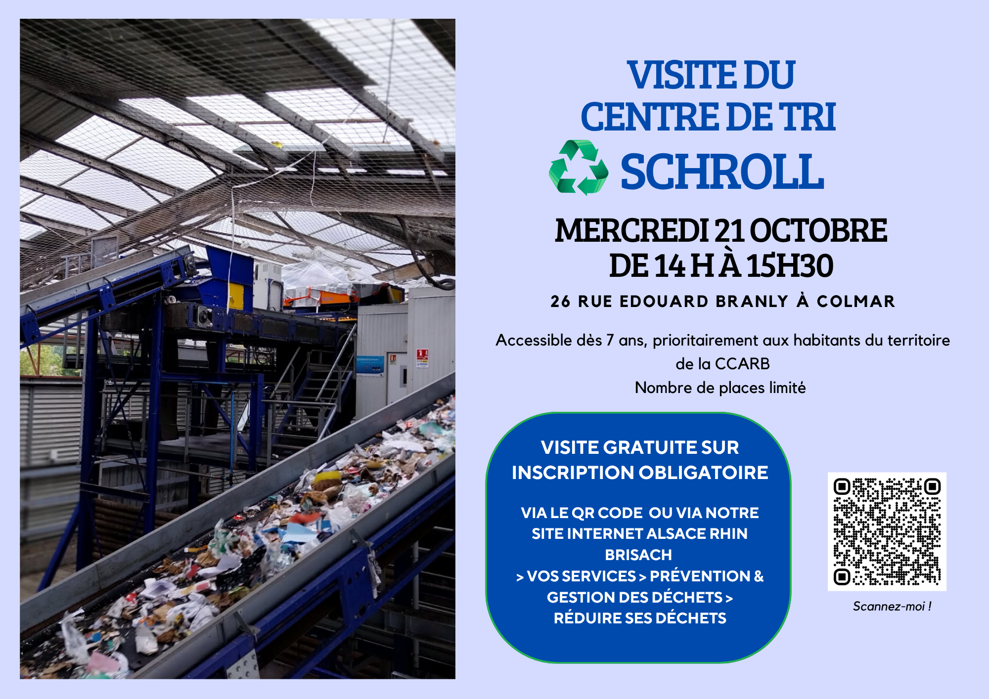 visite du centre de tri schroll à Colmar le 21 octobre 2026
