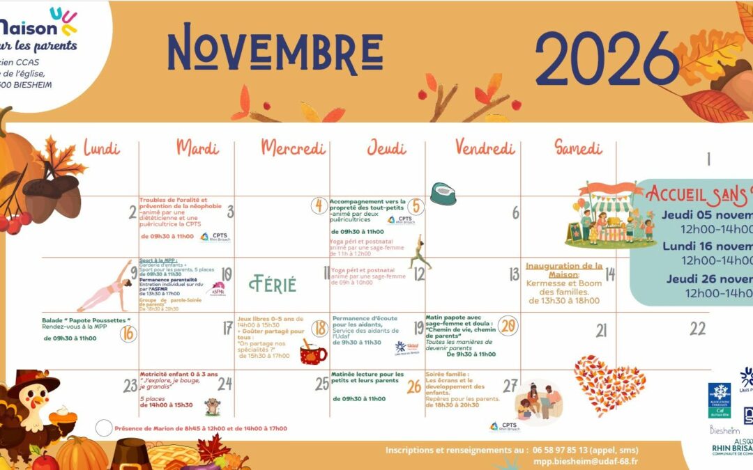La Maison pour les Parents de Biesheim dévoile son programme de novembre